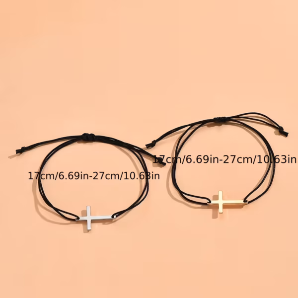 Pulsera Cruz Él y Ella/ Rosario para ella