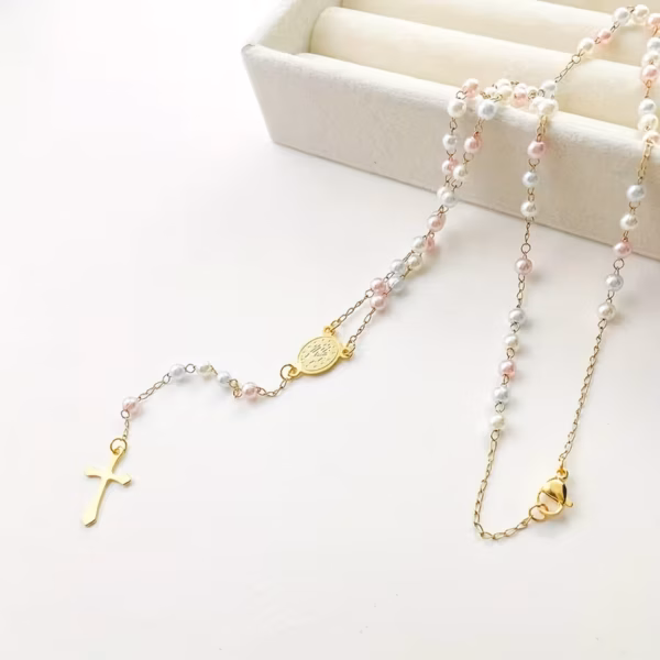 Pulsera Cruz Él y Ella/ Rosario para ella