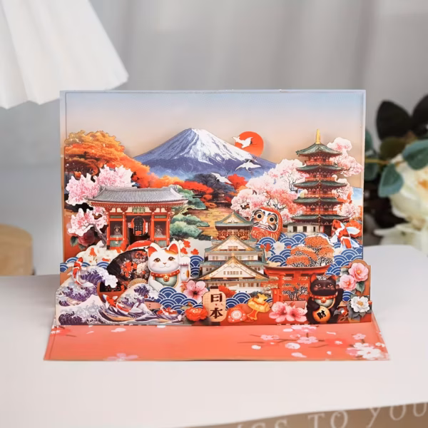 Celebración en 3D: Tarjeta de Pascua/ Monumentos del Mundo/ TOKYO/ Tarjeta Navidad Pesebre/ Reyes Magos/ Muñeco de Nieve/ Castillo/ Gatos Navideños/ Noche estrellada/ Cumpleaños
